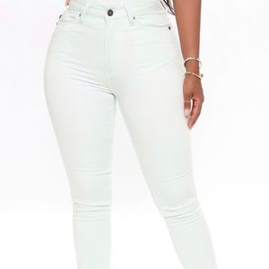 Mint green jeans